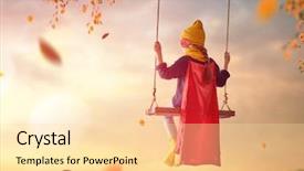  Presentation with child superhero - PPT layouts having happy child on swing in sunset fall little kid playing in the autumn on the nature walk girl in superhero costume background and a blonde colored foreground