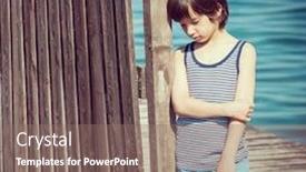  Presentation with nature - Slide set consisting of happy-child-outdoor-in-nature and a  colored foreground