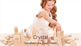  Presentation with building blocks - Beautiful PPT layouts featuring happy child playing building blocks backdrop and a lemonade colored foreground
