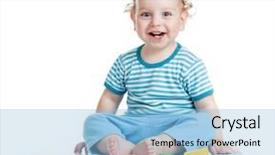  Presentation with christian education child protection policy - PPT theme having happy child playing educational toys background and a light blue colored foreground