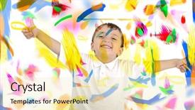  Presentation with new cold room storage - PPT layouts consisting of smiling female fitness class doing aqua aerobics in swimming pool at the leisure centre background and a ocean colored foreground