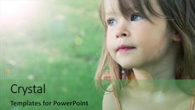  Presentation with outdoors - Cool new slide set with happy children - adorable little girl taken closeup backdrop and a ocean colored foreground