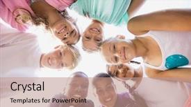  Presentation with medical for kids - Slides having happy children - kids posing together background and a coral colored foreground