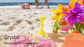  Presentation with play children - Amazing theme having florida flower - happy children at play backdrop and a lemonade colored foreground