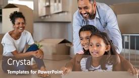  Presentation with box carton - Colorful slide set enhanced with happy-children-enjoying-cardboard-ride backdrop and a violet colored foreground