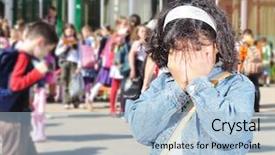  Presentation with summer school - Presentation design having happy children in front background and a light blue colored foreground