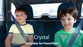  Presentation with car seat - PPT layouts having happy-children-in-the-car background and a navy blue colored foreground