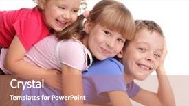  Presentation with white parents and black children - Beautiful presentation theme featuring hazard - man and woman in hazmat backdrop and a gray colored foreground.