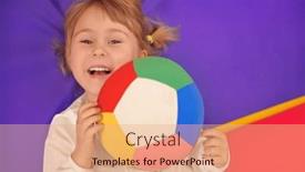  Presentation with children - PPT theme featuring happy-children-kid-s-games background and a coral colored foreground