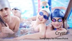  Presentation with exercise kids - PPT layouts featuring happy children kids group background and a  colored foreground