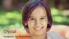  Presentation with summer time - Cool new presentation with happy children on summer garden having fun and happy time brushing teeth after outdoor bath backdrop and a coral colored foreground