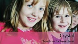  Presentation with childrens - Beautiful presentation theme featuring happy childrens group in school backdrop and a  colored foreground
