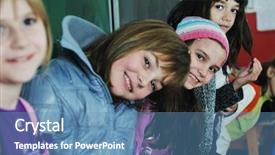  Presentation with childrens - Audience pleasing presentation consisting of happy childrens group in school backdrop and a  colored foreground