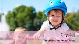  Presentation with childrens - Beautiful slide set featuring happy childrens outdoor brother and sister in park have fun boy and girl in park learning to ride a bike backdrop and a lemonade colored foreground