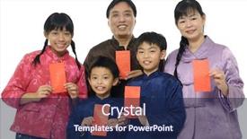  Presentation with chinese new year - Slide deck enhanced with happy chinese new year background and a navy blue colored foreground