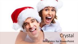  Presentation with baby jesus christmas rustic isolated - Slides enhanced with happy christmas couple isolated background and a coral colored foreground