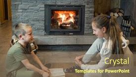  Presentation with feast - Slide deck enhanced with happy-christmas-family-brother-sister background and a violet colored foreground