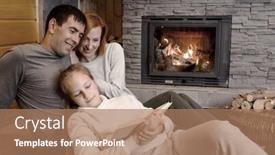  Presentation with feast - Presentation enhanced with happy-christmas-family-loving-parents background and a coral colored foreground