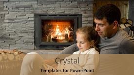  Presentation with girl christmas - Amazing PPT theme having happy-christmas-family-loving-parents backdrop and a coral colored foreground