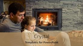  Presentation with feast - Colorful slides enhanced with happy-christmas-family-loving-parents backdrop and a coral colored foreground