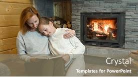  Presentation with feast - Presentation theme consisting of happy-christmas-family-loving-parents background and a gray colored foreground