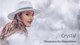  Presentation with winter weather - Theme enhanced with happy-christmas-mood-beautiful-young background and a sky blue colored foreground