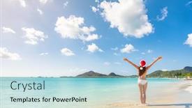  Presentation with caribbean christmas - Amazing presentation theme having happy-christmas-santa-girl backdrop and a light blue colored foreground