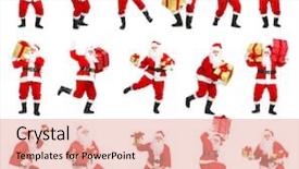  Presentation with white christmas - Colorful presentation theme enhanced with happy christmas santa isolated backdrop and a coral colored foreground