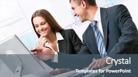  Presentation with logistics business plan - Slide deck having happy client - image of business people discussing background and a  colored foreground