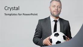  Presentation with coach - Presentation theme having happy coach background and a light gray colored foreground