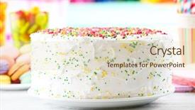  Presentation with birthday cake - Colorful presentation enhanced with happy colour plain - birthday cake on colorful background backdrop and a soft green colored foreground