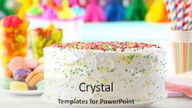  Presentation with birthday cake colorful candles - Slide deck having happy colour plain - birthday cake on colorful background background and a soft green colored foreground