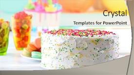  Presentation with birthday cake - PPT layouts enhanced with happy colour plain - birthday cake on colorful background background and a yellow colored foreground