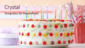  Presentation with birthday cake - Amazing presentation theme having happy colour plain - birthday cake with candle backdrop and a lemonade colored foreground
