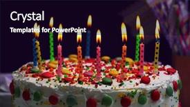  Presentation with candles - Presentation design consisting of happy colour plain - birthday cake with candles background and a black colored foreground