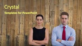  Presentation with wall - Audience pleasing presentation design consisting of happy colour plain - business colleagues posing with crossed backdrop and a  colored foreground