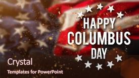 Presentation with columbus - Slides having happy columbus day banner american background and a wine colored foreground