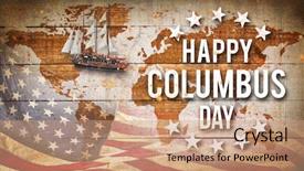  Presentation with columbus - Amazing PPT theme having happy columbus day banner american backdrop and a coral colored foreground