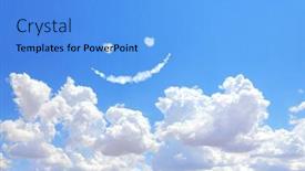  Presentation with cloud - Beautiful presentation theme featuring happy-concept-smilie-from-white backdrop and a light blue colored foreground
