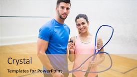  Presentation with game - PPT theme enhanced with happy couple after a squash background and a yellow colored foreground