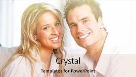  Presentation with mortgage - Amazing presentation design having happy couple at home mortgage and insurance concept backdrop and a coral colored foreground