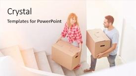  Presentation with moving - Slide deck featuring  background and a  colored foreground