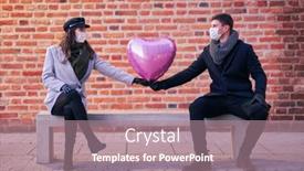  Presentation with valentines day - Presentation design consisting of happy-couple-celebrating-valentines-day background and a coral colored foreground