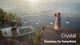  Presentation with dancing - Colorful presentation enhanced with happy-couple-dancing backdrop and a tawny brown colored foreground