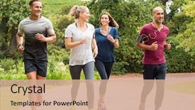  Presentation with healthy people - Beautiful slide set featuring happy couple enjoying friend time backdrop and a coral colored foreground