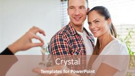  Presentation with keys - Presentation enhanced with happy-couple-gets-keys background and a coral colored foreground
