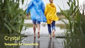  Presentation with rainy day - Presentation theme consisting of happy-couple-goes background and a tawny brown colored foreground