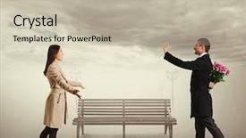  Presentation with park - Colorful PPT theme enhanced with happy couple going to meet backdrop and a  colored foreground