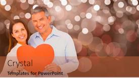  Presentation with shape heart - Amazing slide set having happy couple holding big heart shape paper against glowing background backdrop and a red colored foreground