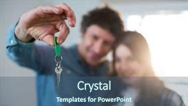  Presentation with new home - Theme having happy couple holding the key background and a  colored foreground